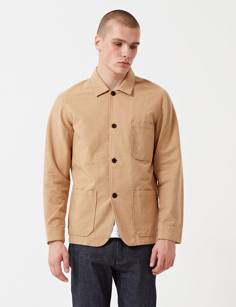 Portuguese Flannel Pinheiro Jacket (Brushed Flannel) - Cream