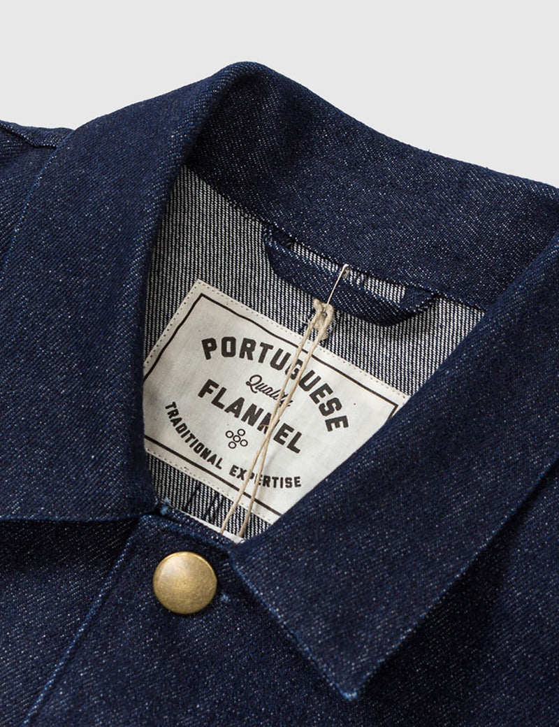 Portuguese Flannel Pinheiro Jacket (Brushed Flannel) - Navy Blue