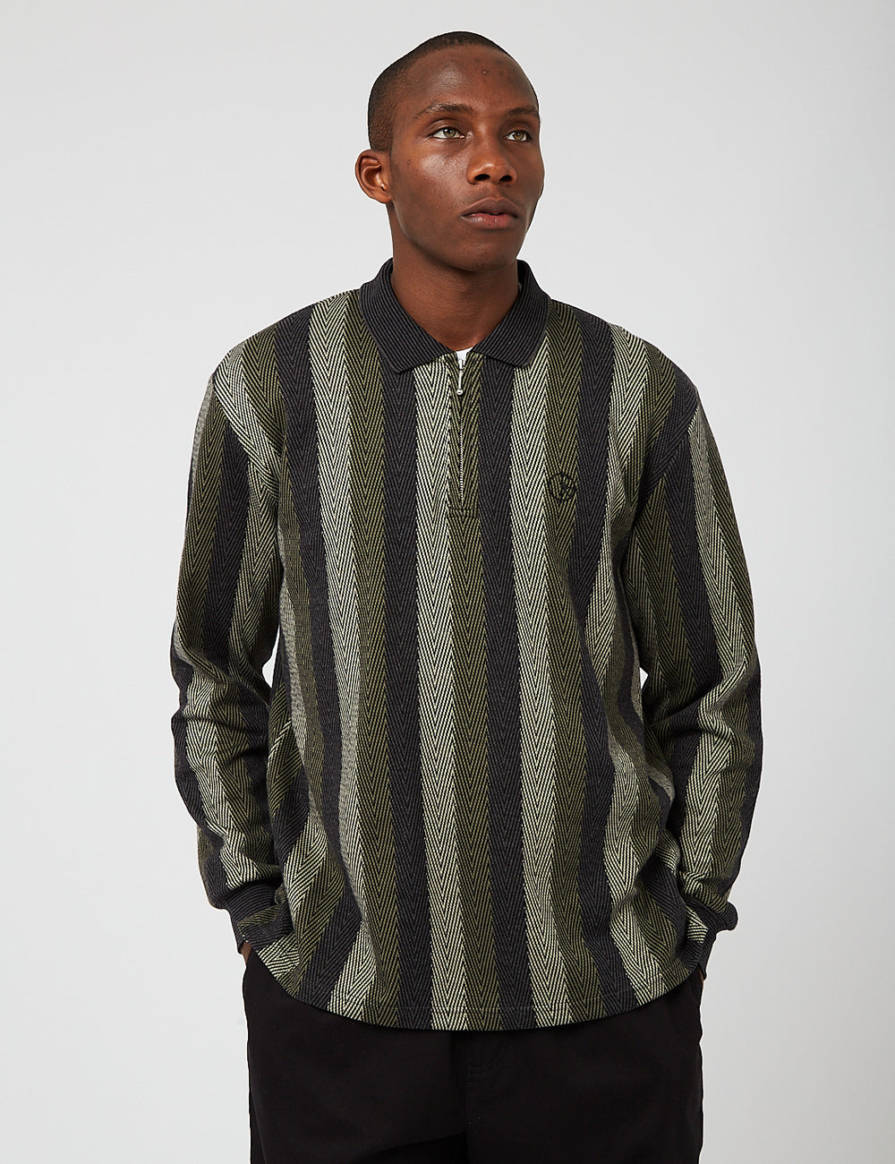 Polar Skate Co. Jacques Polo Longsleeve Shirt - Grey Brown