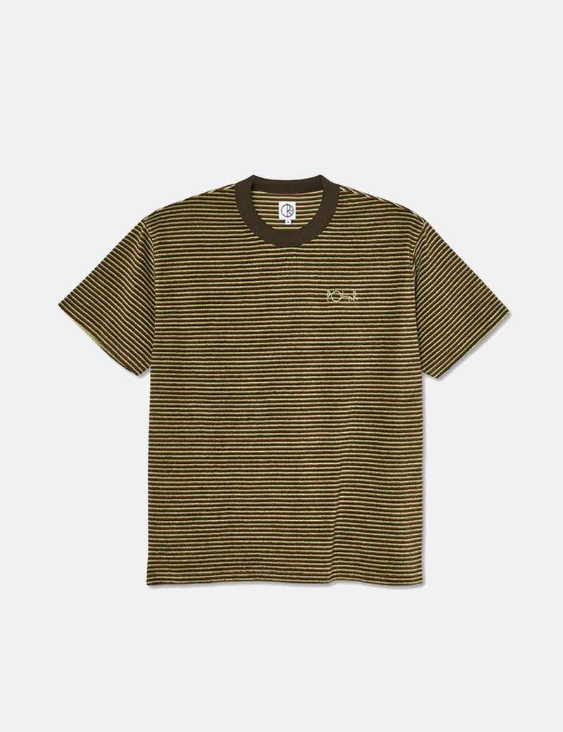 Polar Skate Co. Terry Stripe T-Shirt - Brown