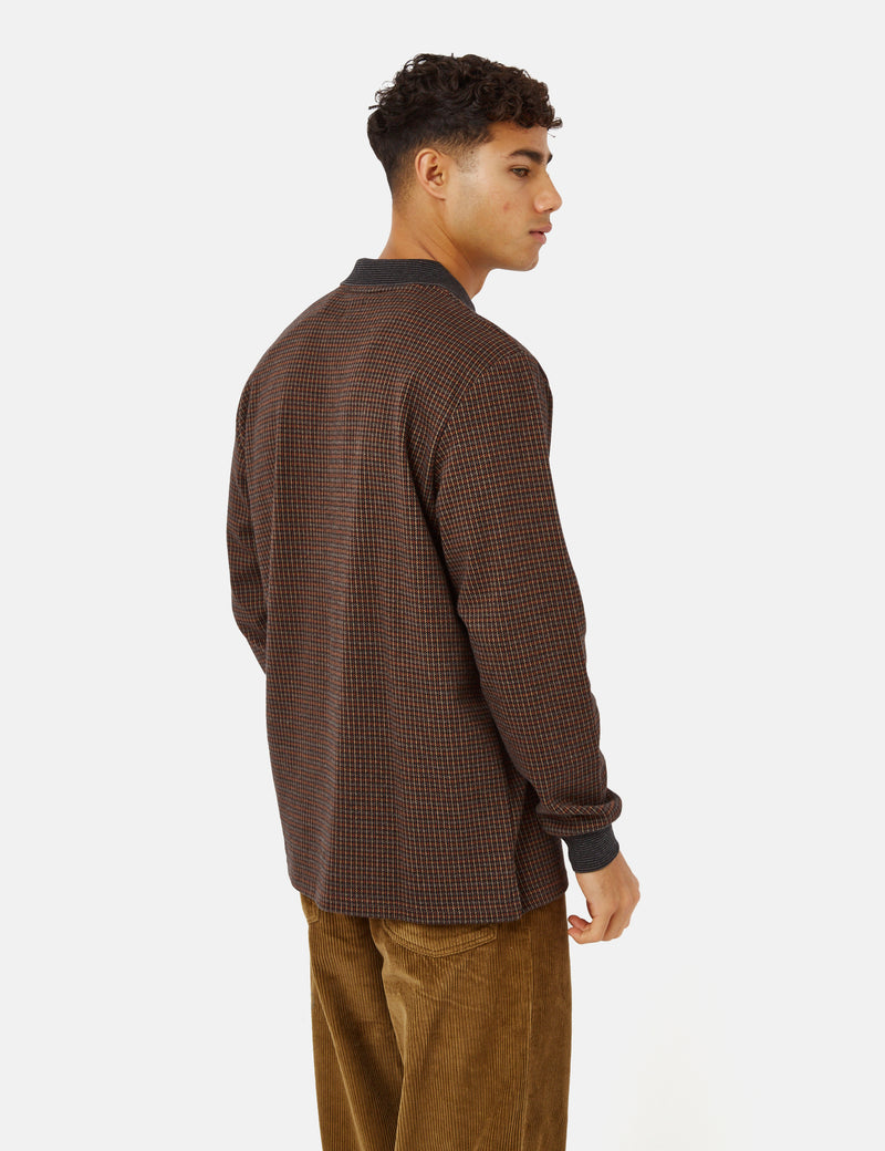 Polar Skate Co. Jacques Polo Long Sleeve Shirt - Grey/Brown