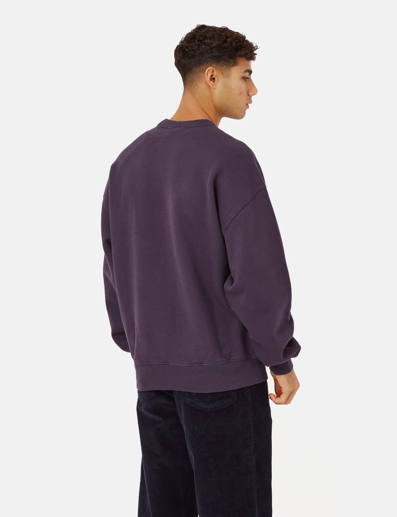 Polar Skate Co. Patch Crewneck Sweatshirt - Dark Violet