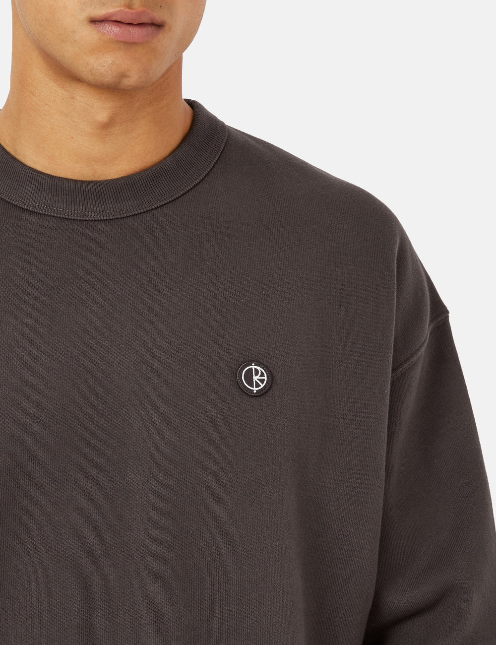 Polar Skate Co. Patch Crewneck Sweatshirt - Dirty Black