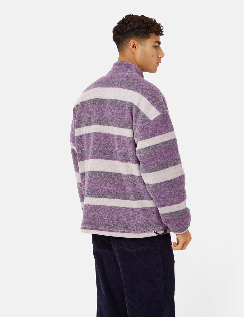 Polar Skate Co. Stripe Fleece Pullover - Light Purple