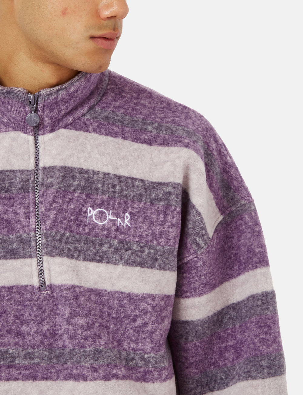 Polar Skate Co. Stripe Fleece Pullover - Light Purple I Urban Excess