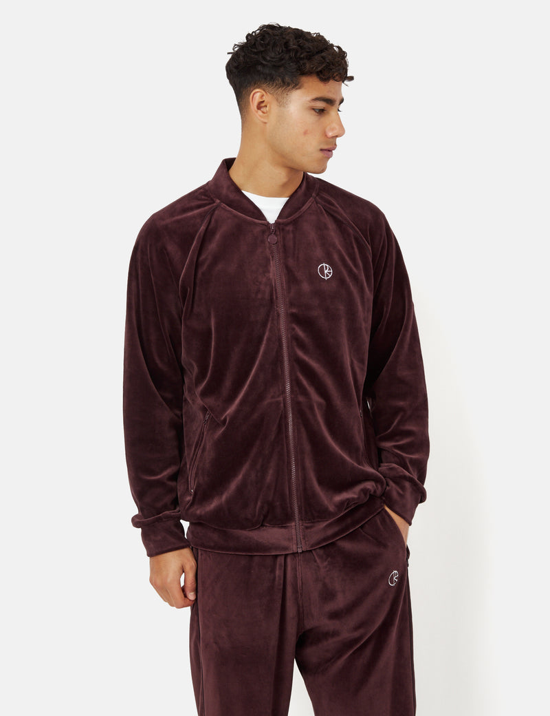 Polar Skate Co. Velour Track Jacket - Bordeaux