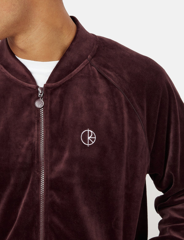 Polar Skate Co. Velour Track Jacket - Bordeaux