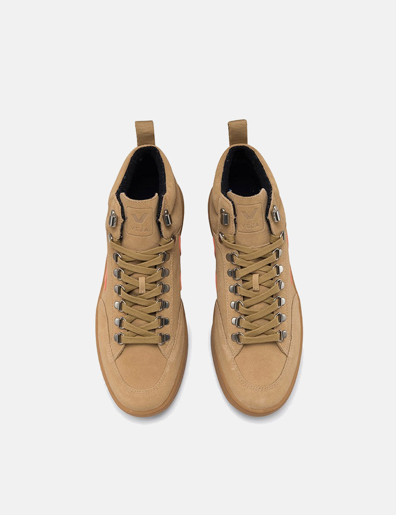 Veja Roraima Bastille Suede Trainers - Desert/Orange/Natural