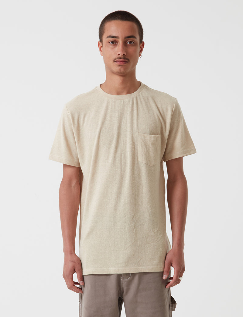 Satta Hemp Pocket T-Shirt - Calico Cream