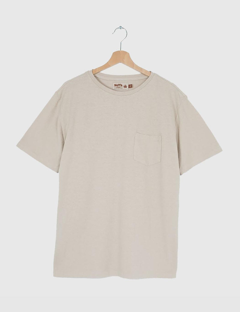 Satta Hemp Pocket T-Shirt - Calico Cream