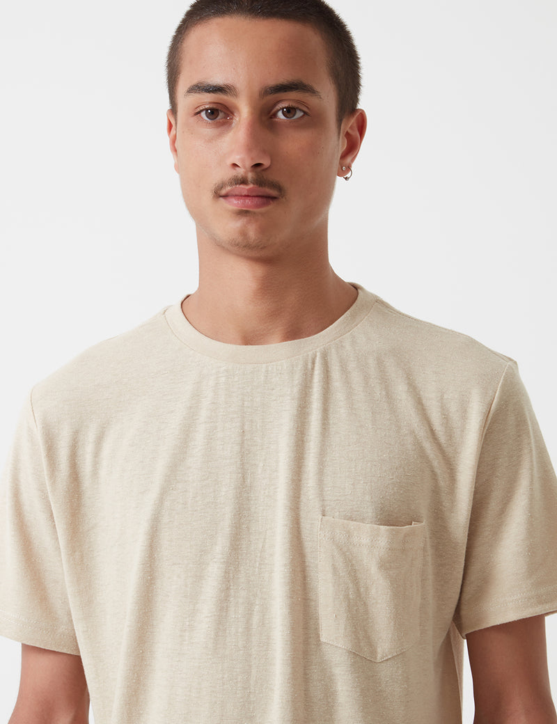 Satta Hemp Pocket T-Shirt - Calico Cream