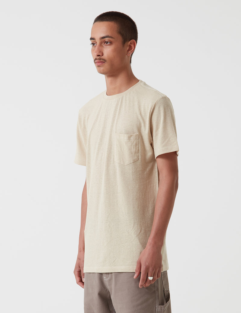 Satta Hemp Pocket T-Shirt - Calico Cream