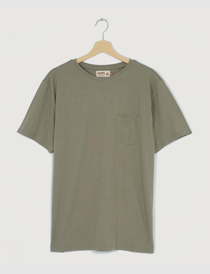 Satta Hemp Pocket T-Shirt - Seafoam Green