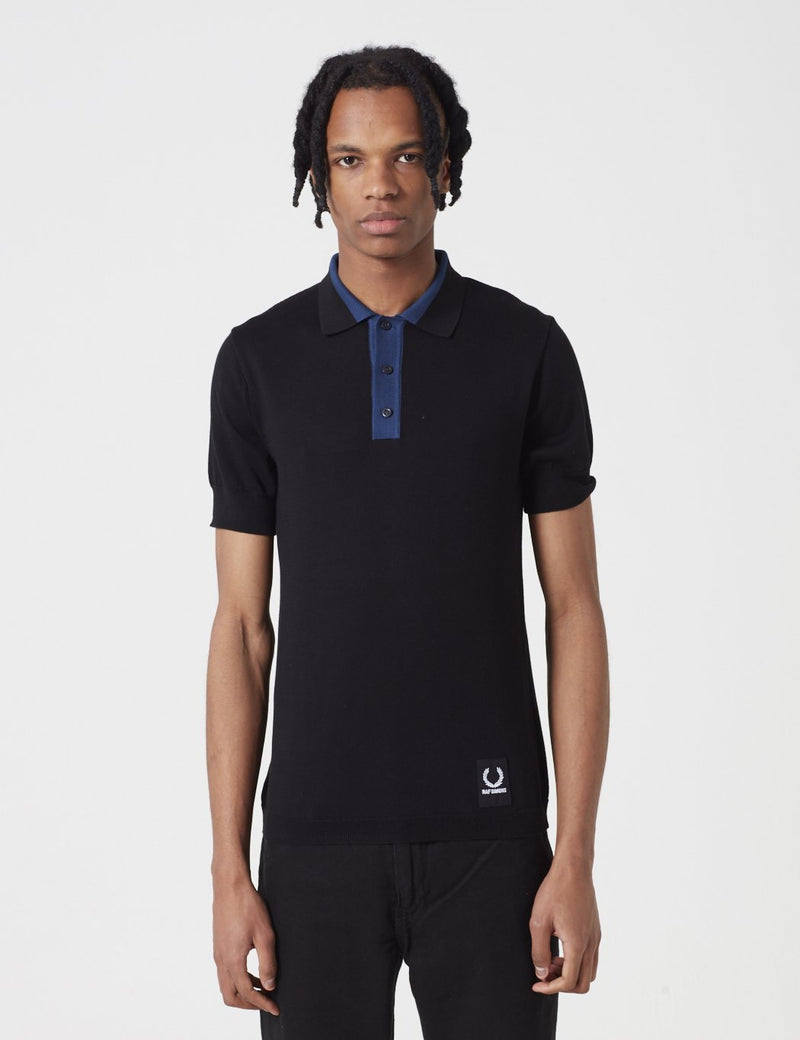 Fred Perry x Raf Simons Knitted Sport Polo Shirt - Black