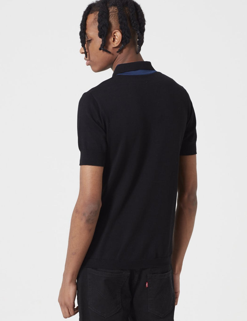 Fred Perry x Raf Simons Knitted Sport Polo Shirt - Black
