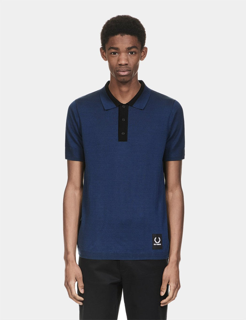 Fred Perry x Raf Simons Knitted Sport Polo Shirt - French Navy