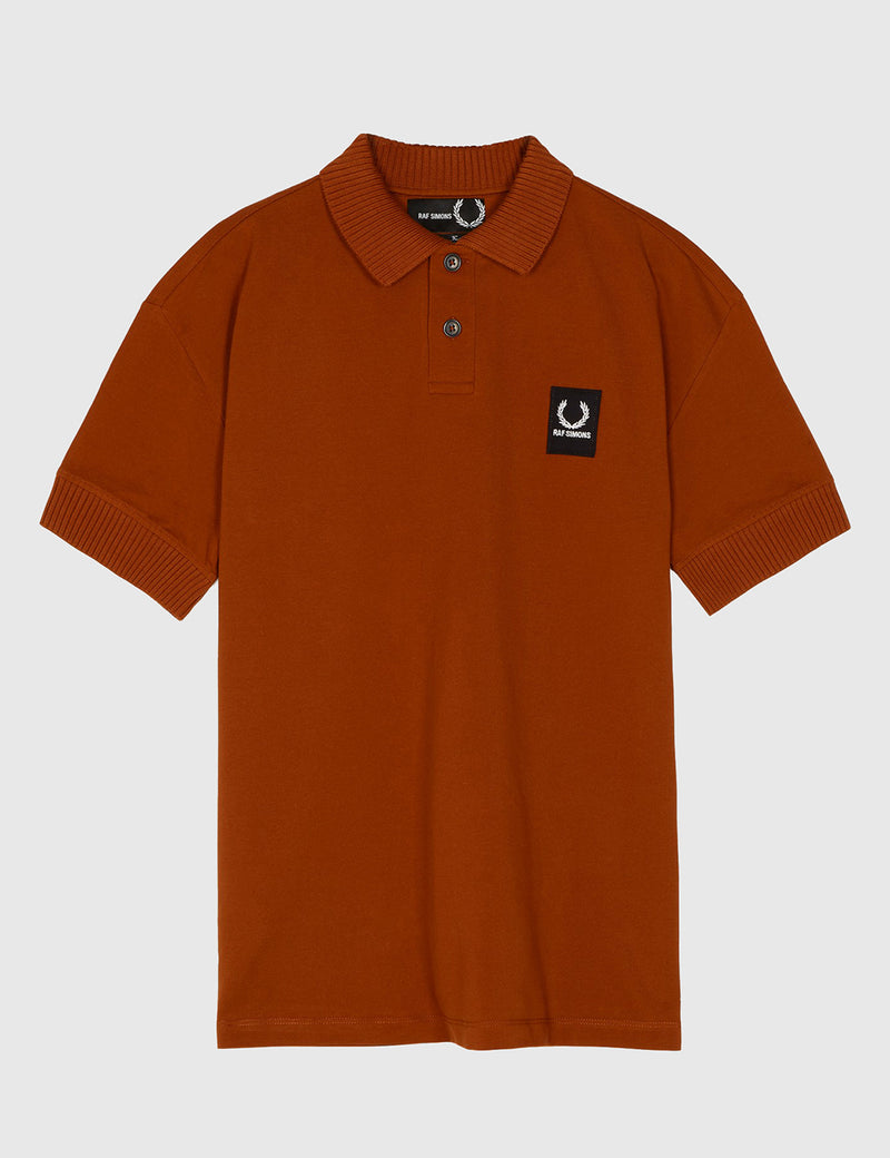 Fred Perry x Raf Simons Short Sleeve Rib Pique Shirt - Brass