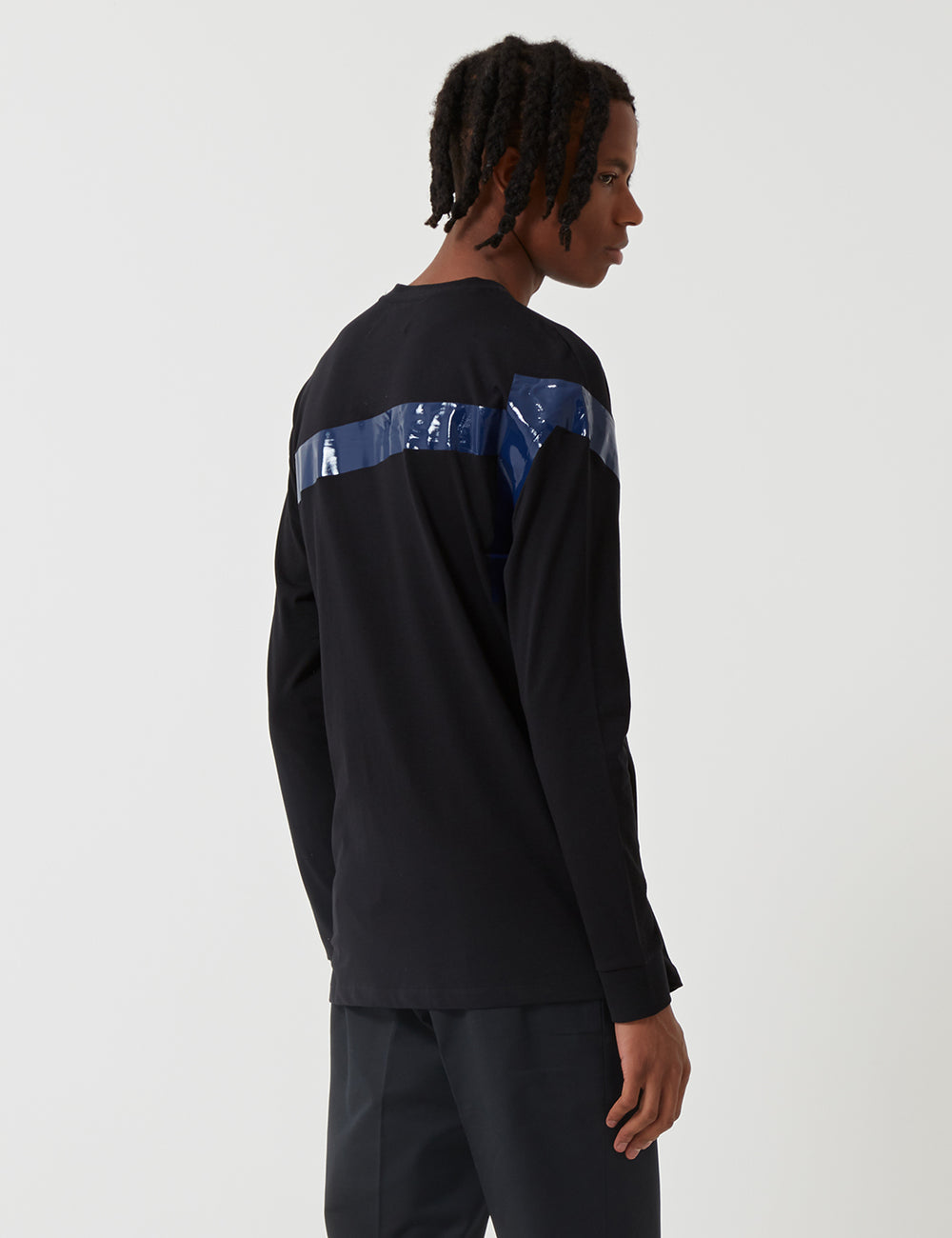 Fred Perry x Raf Simons Tape Detail Sleeve T-Shirt - Black | URBAN