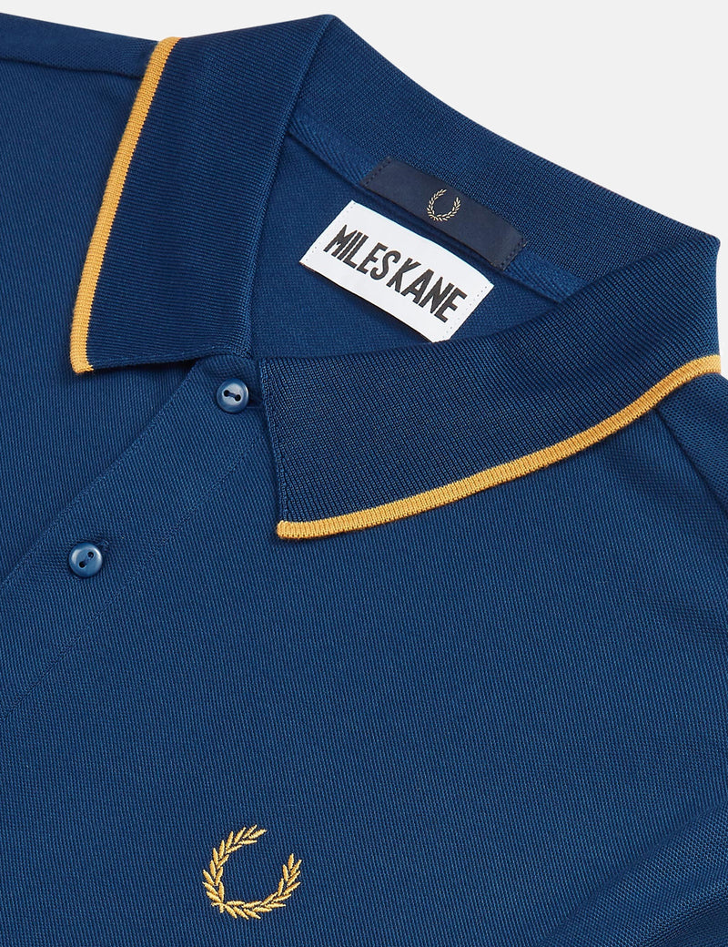 Fred Perry x Miles Kane Fine Tipped Pique Shirt - Deep Marine Blue