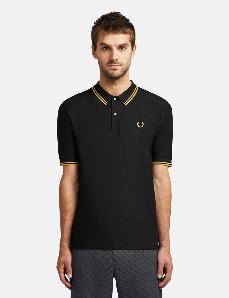 Fred Perry x Miles Kane Textured Pique Shirt - Black