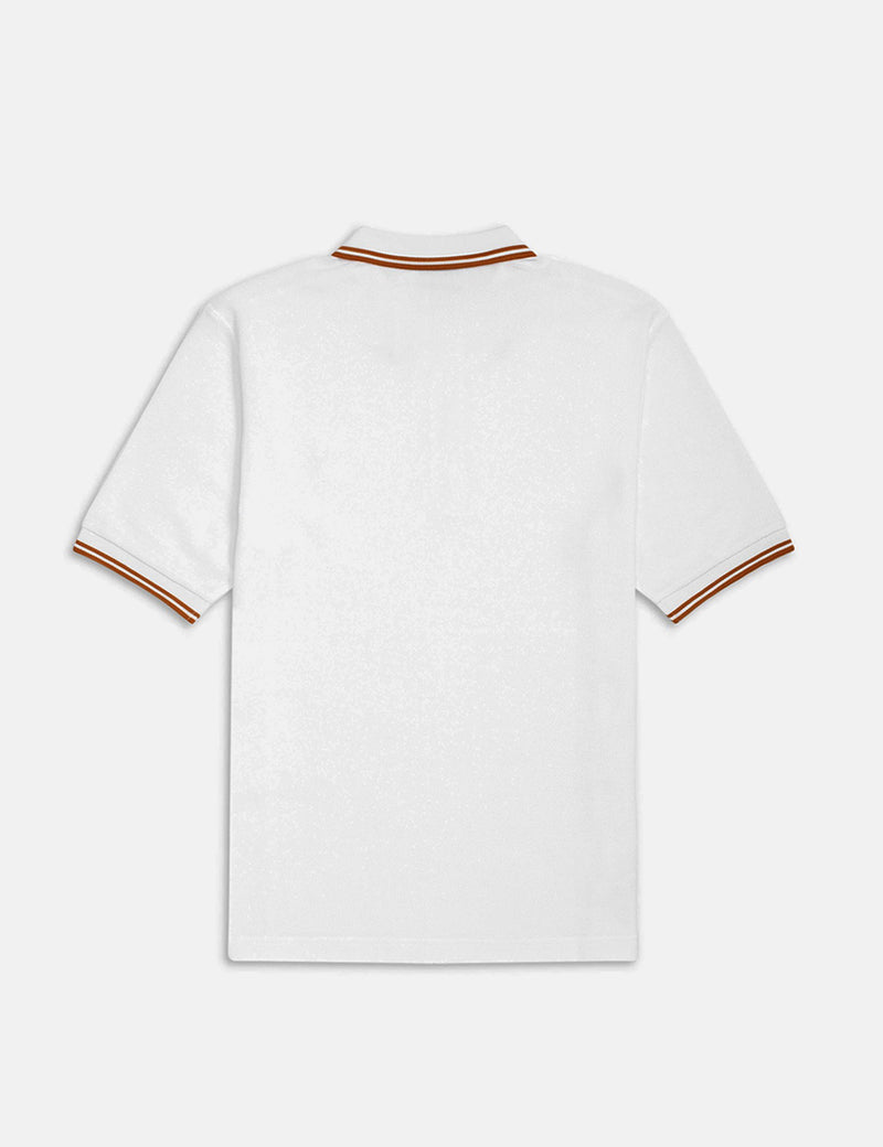 Fred Perry x Miles Kane Zip Detail Pique Shirt - White
