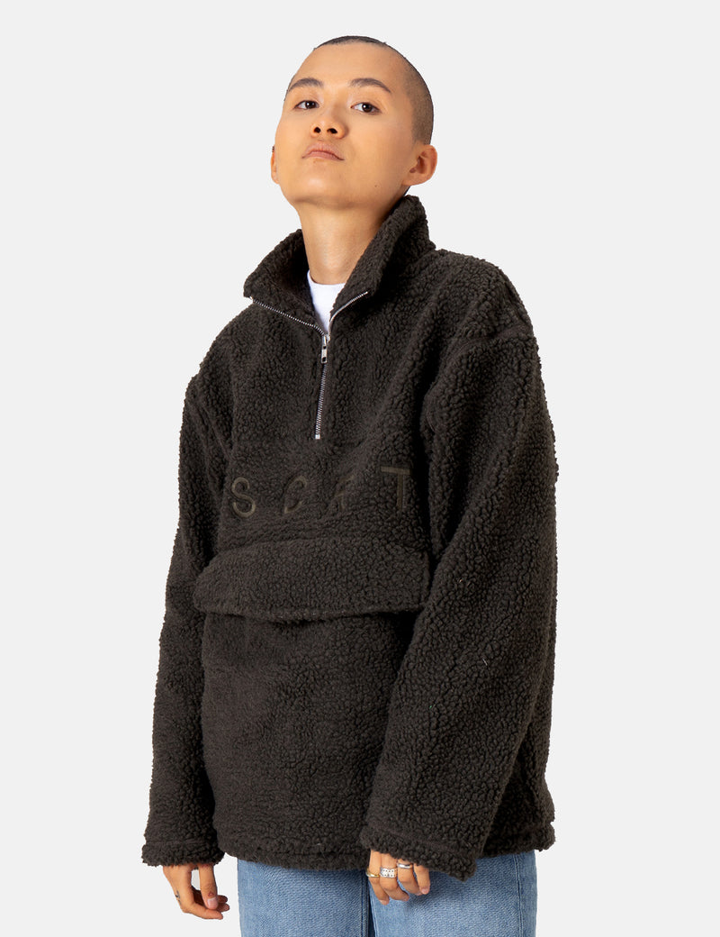 SCRT Sherpa Pouch Fleece Sweatshirt - Black