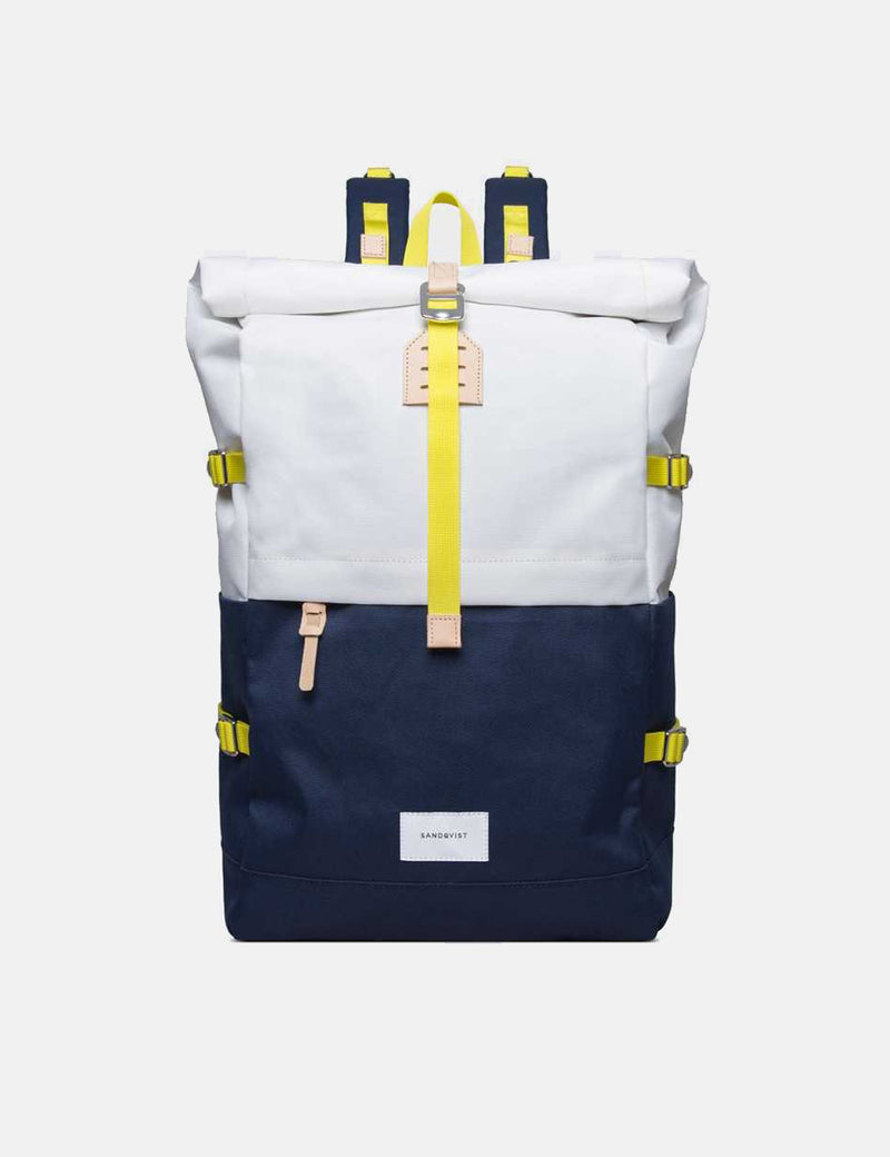 Sandqvist Bernt Backpack - White/Blue/Yellow