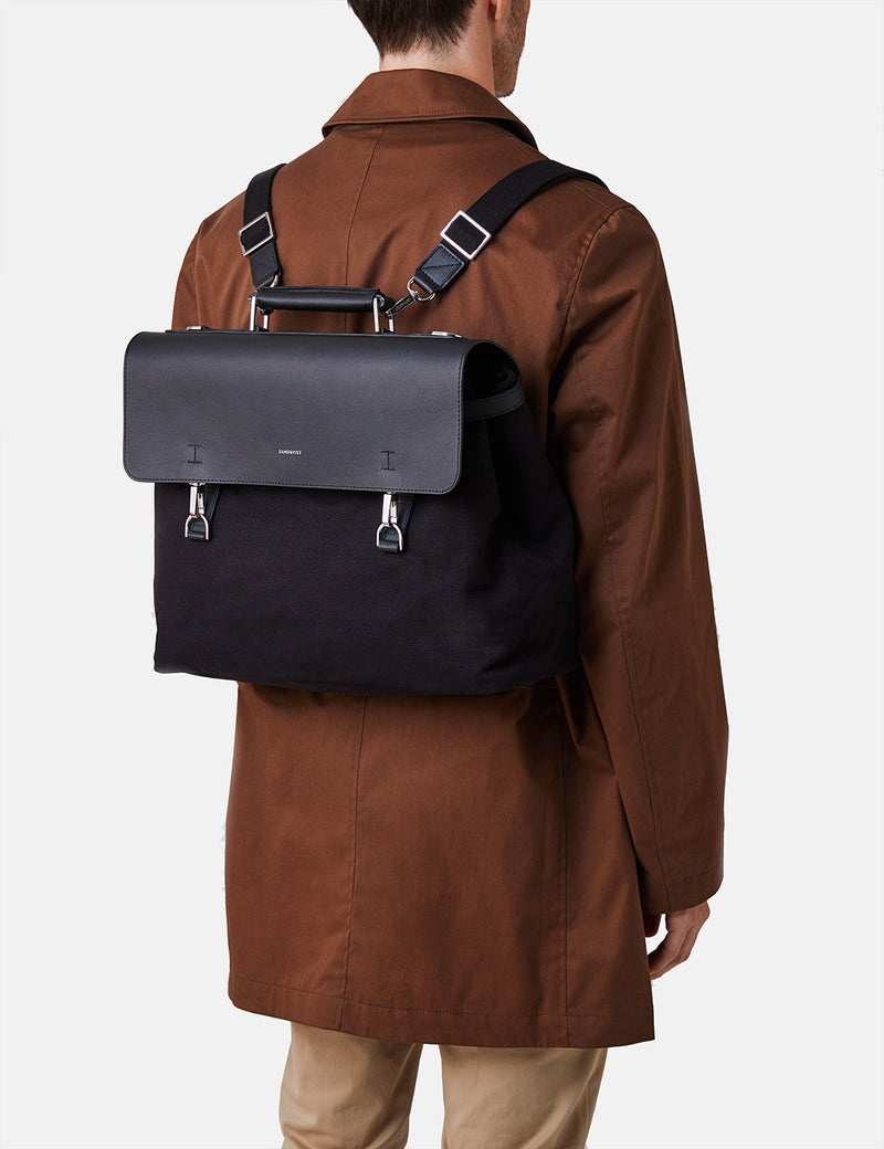Sandqvist Jones Doctors Bag (Organic Cotton/Leather) - Black