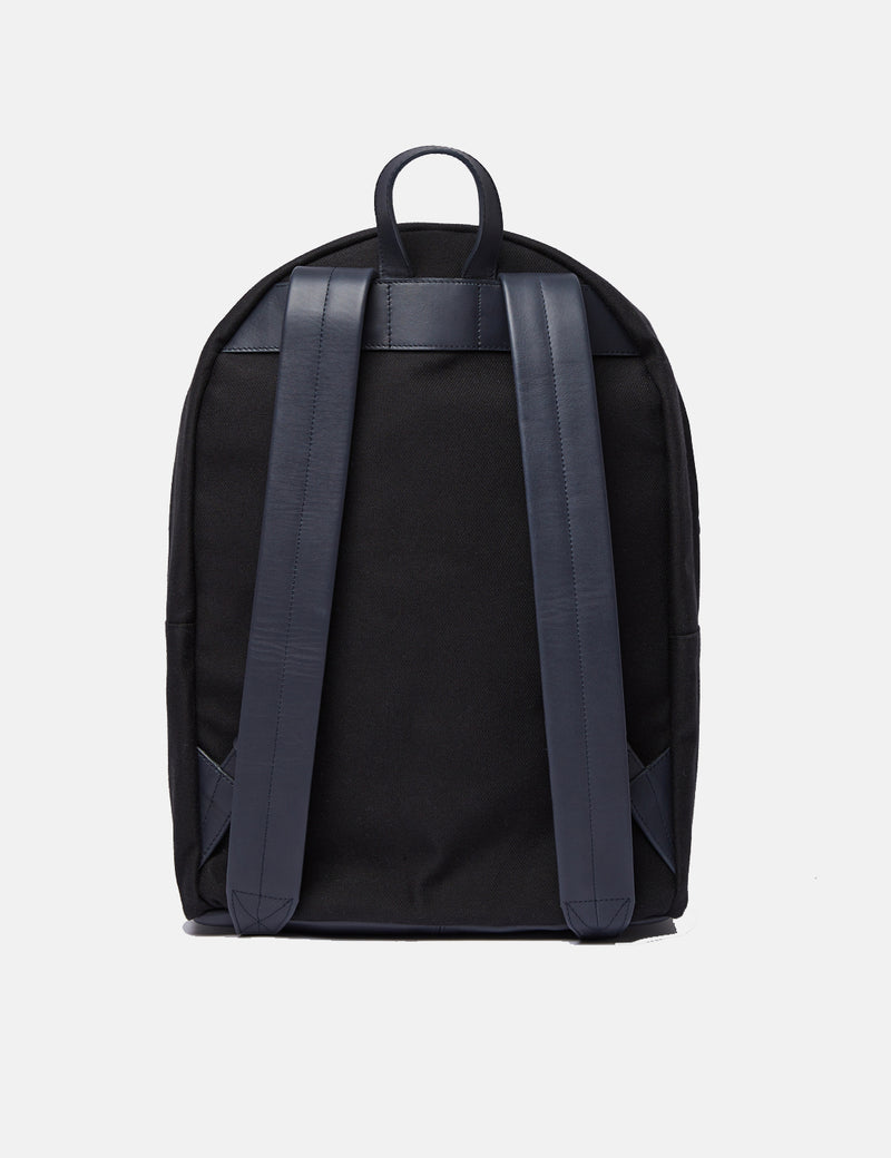 Sandqvist Ingvar Backpack (Canvas/Leather) - Black/Navy Blue