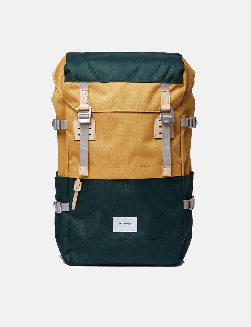 Sandqvist Harald Backpack - Honey Yellow/Dark Green