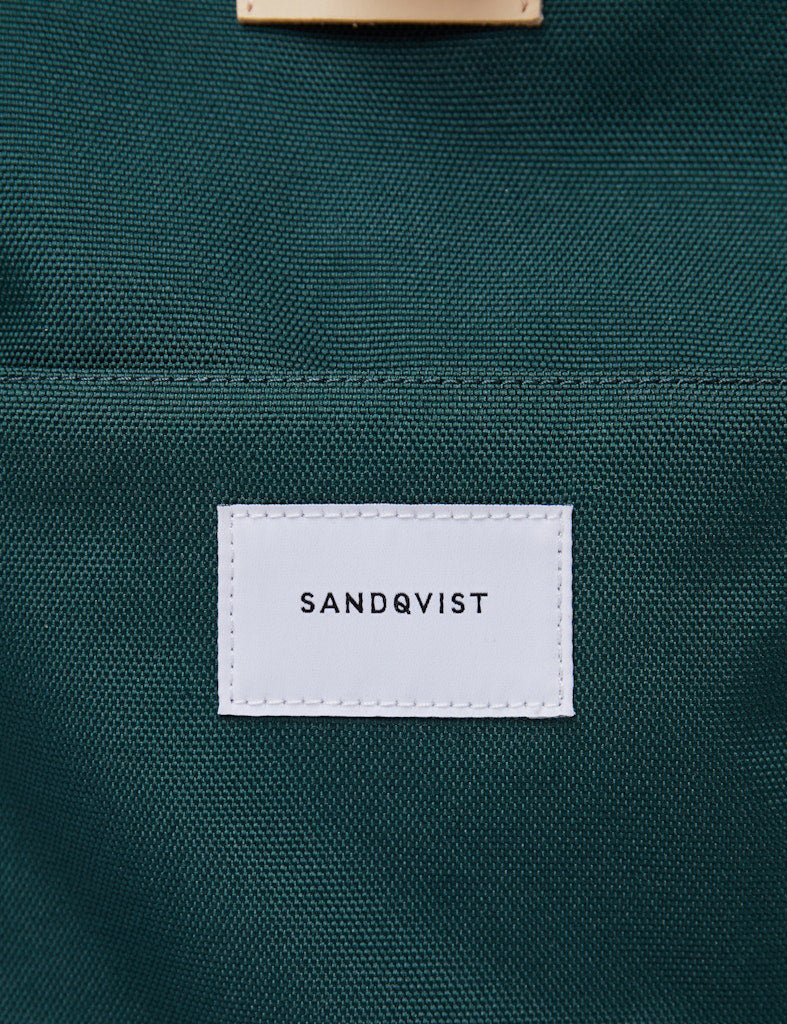 Sandqvist Ilon Rolltop Backpack (Recycled Poly) - Dark Green/Natural