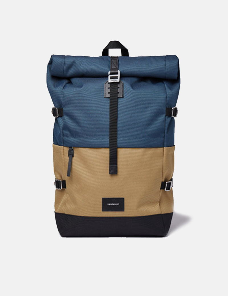 Sandqvist Bernt Backpack - Multi Steel Blue/Bronze Orange/Black