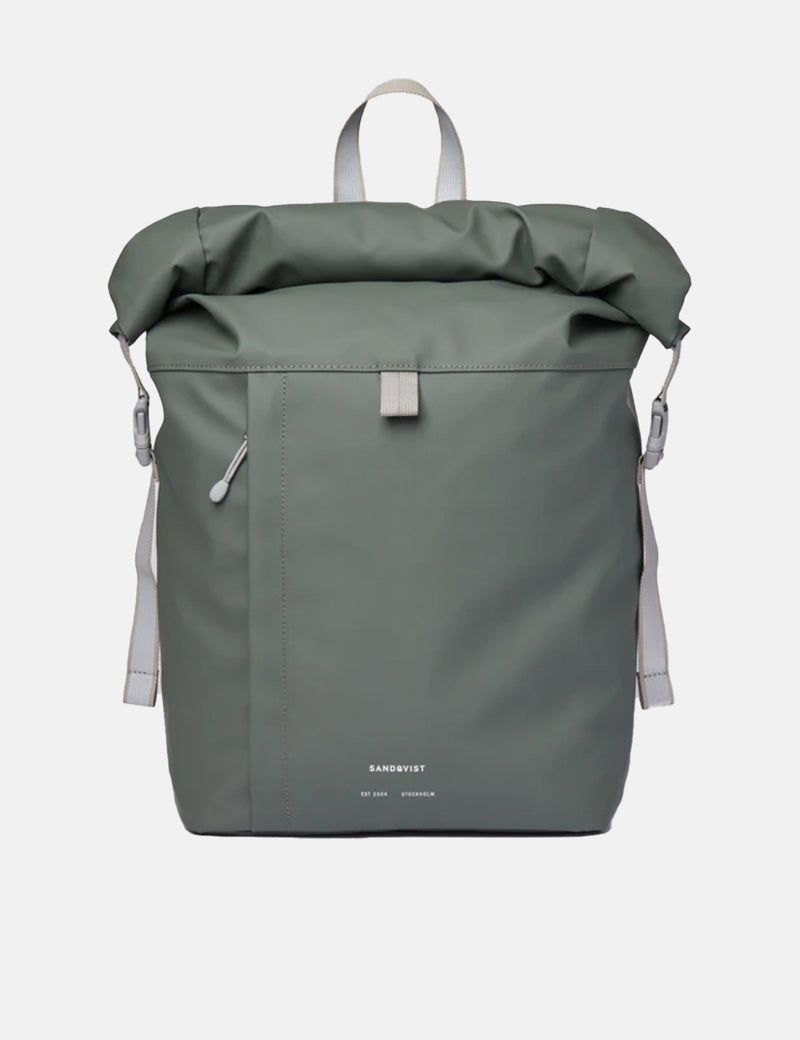Sandqvist Konrad Rolltop Backpack (Recycled Poly) - Lichen Green