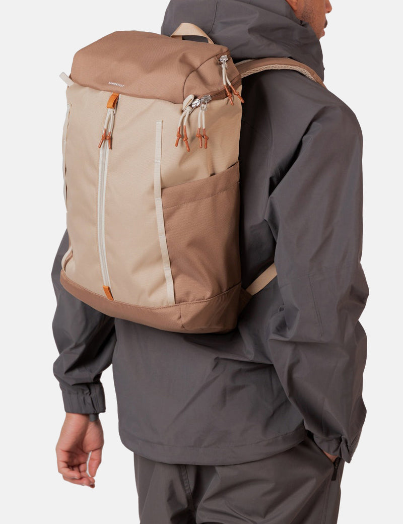 Sandqvist Sune Backpack (Recycled Poly) - Multi Brown/Beige