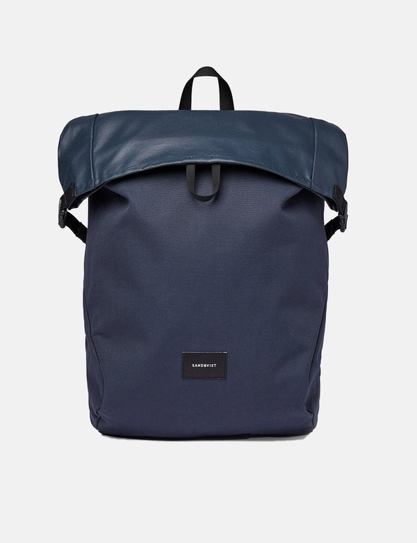 Sandqvist Alfred Rolltop Backpack (Polycotton) - Navy Blue