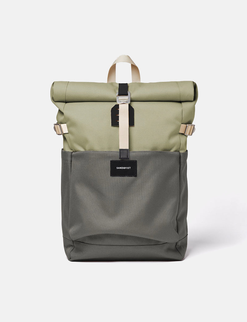 Sandqvist Ilon Rolltop Backpack (Recycled Poly) - Multi Dew Green