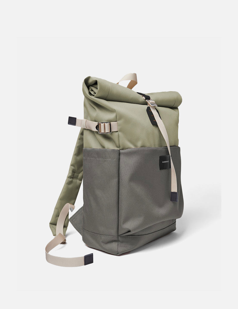 Sandqvist Ilon Rolltop Backpack (Recycled Poly) - Multi Dew Green