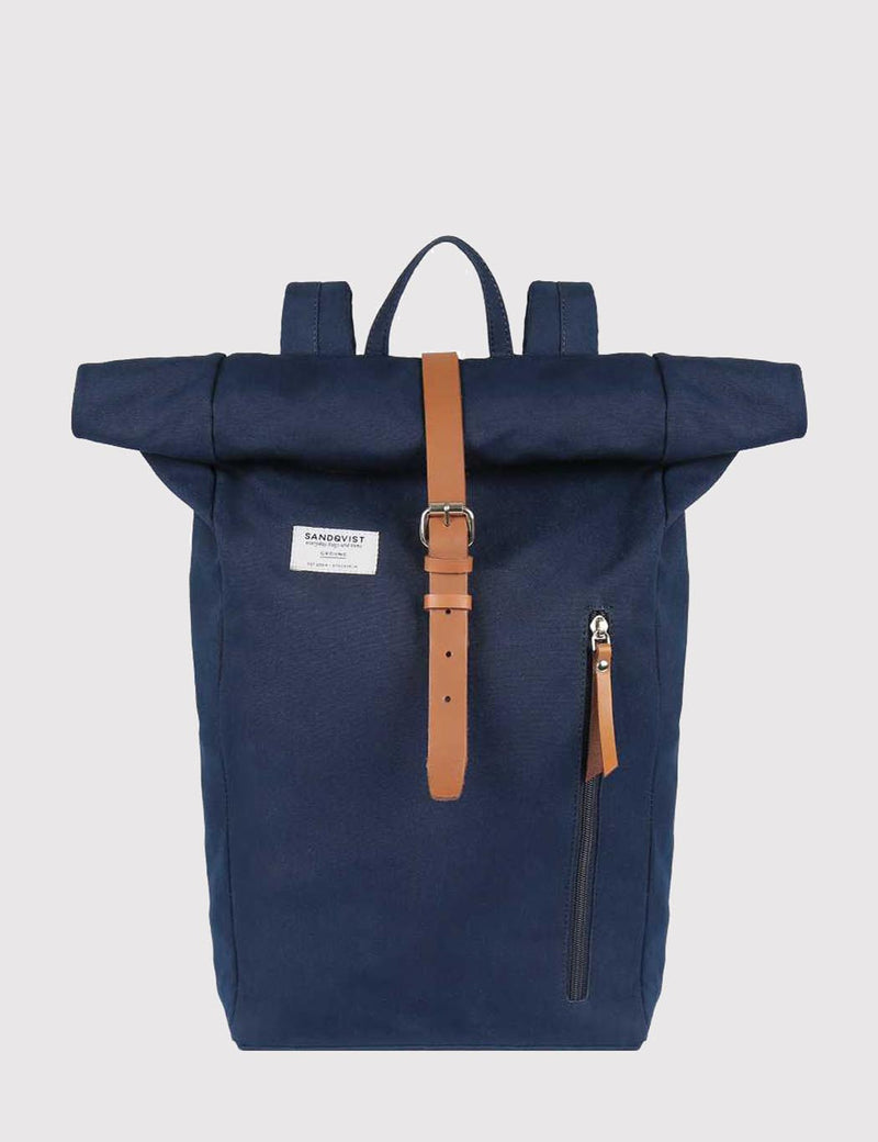 Sandqvist Dante Roll Top Backpack (Canvas) - Blue