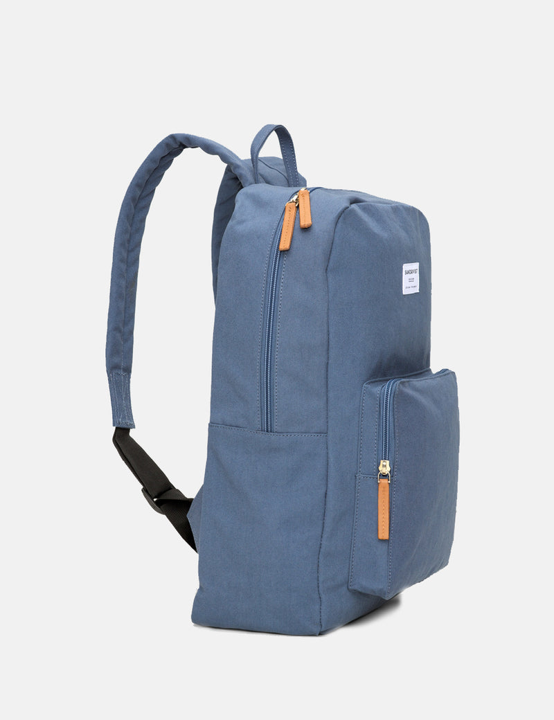 Sandqvist Kim Ground Backpack (Canvas) - Dusty Blue
