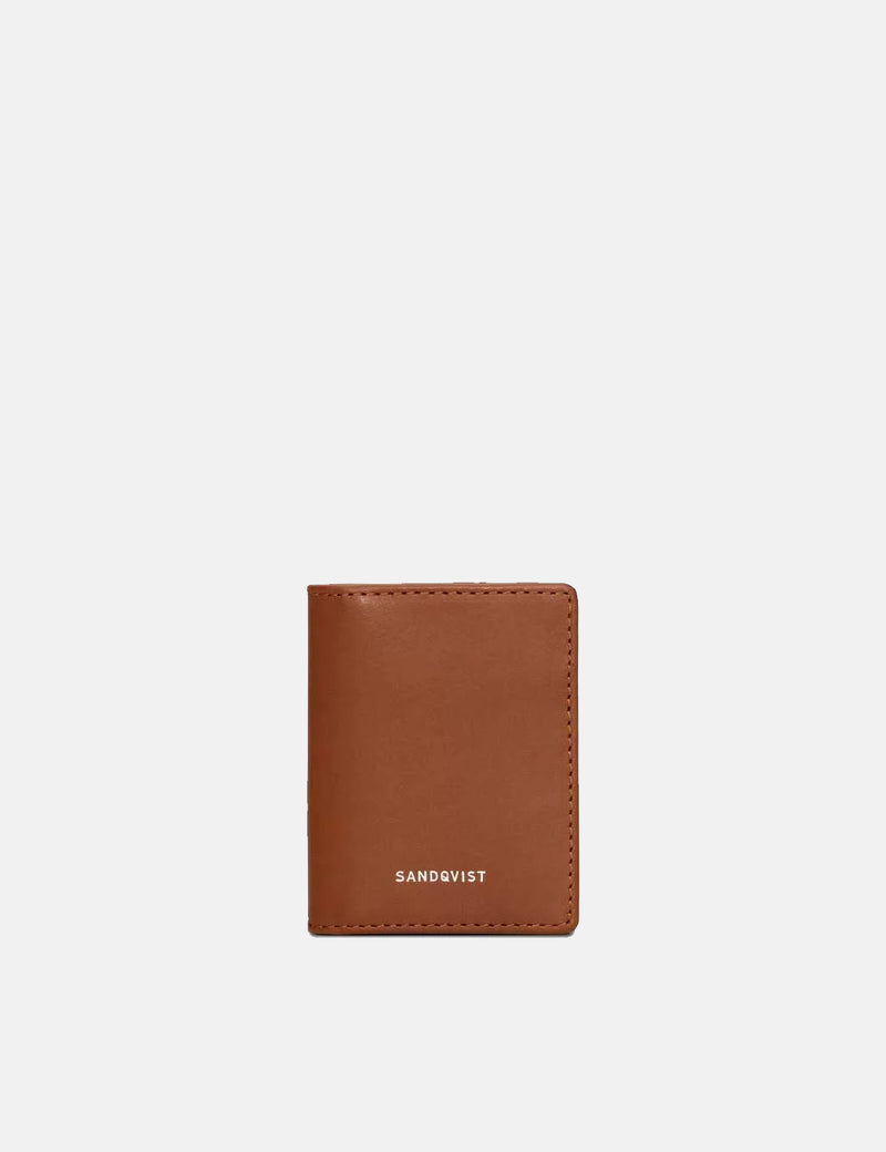 Sandqvist Titus Card Holder (Leather) - Cognac Brown