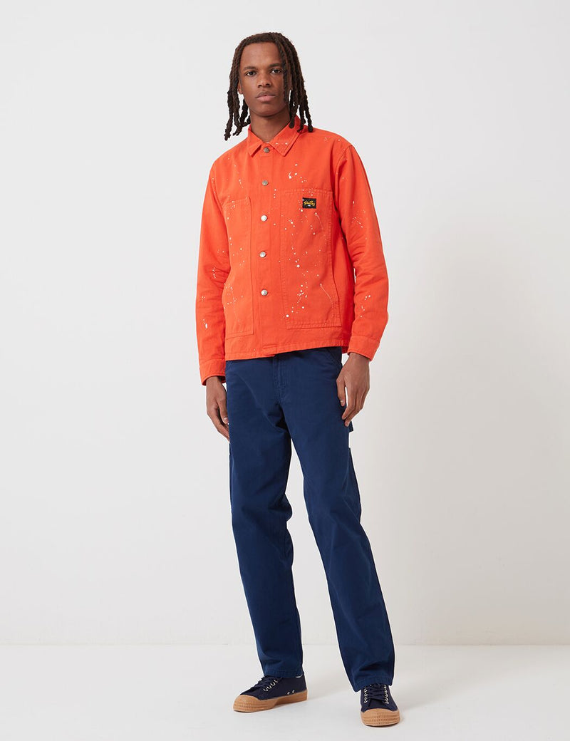 Stan Ray Box Jacket (Bleach Splatter) - Coral Red