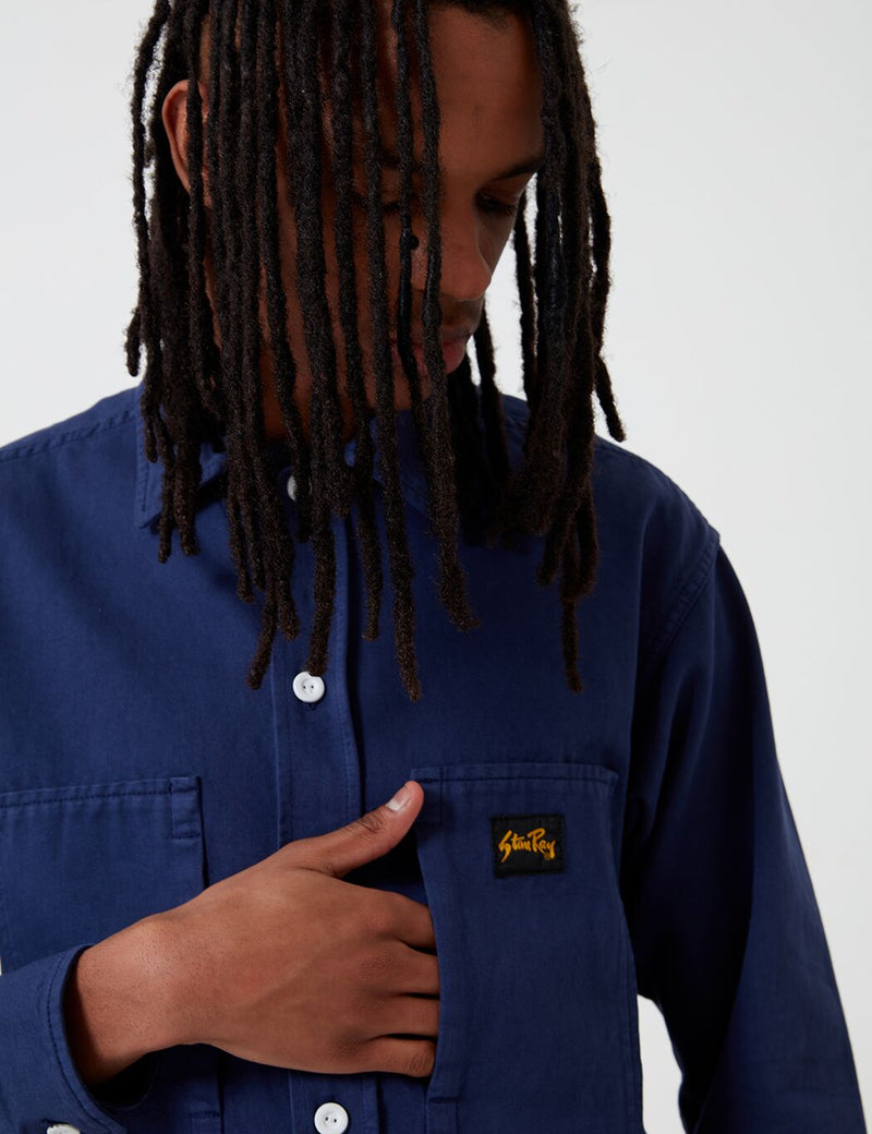 Stan Ray Prison Shirt (Overdyed) - Navy Blue