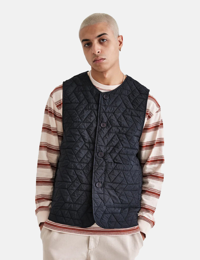 Wax London Timb Quilted Vest (Recycled) - Navy Blue