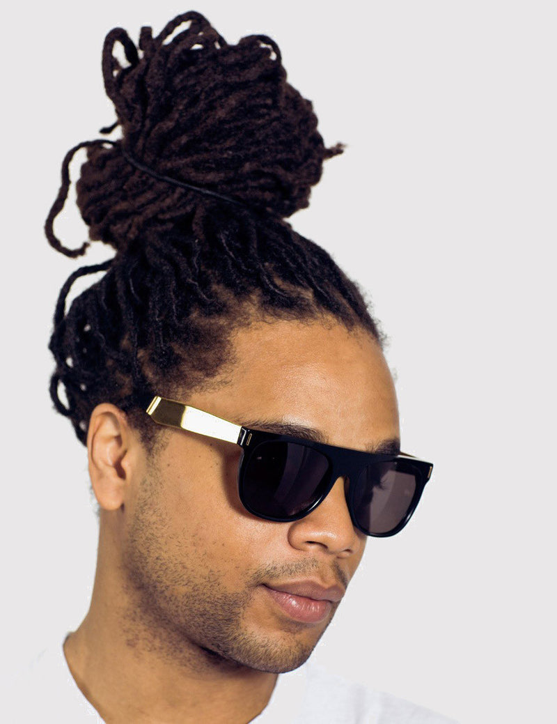 Super Flat Top Francis Sunglasses (Large) - Black/Gold