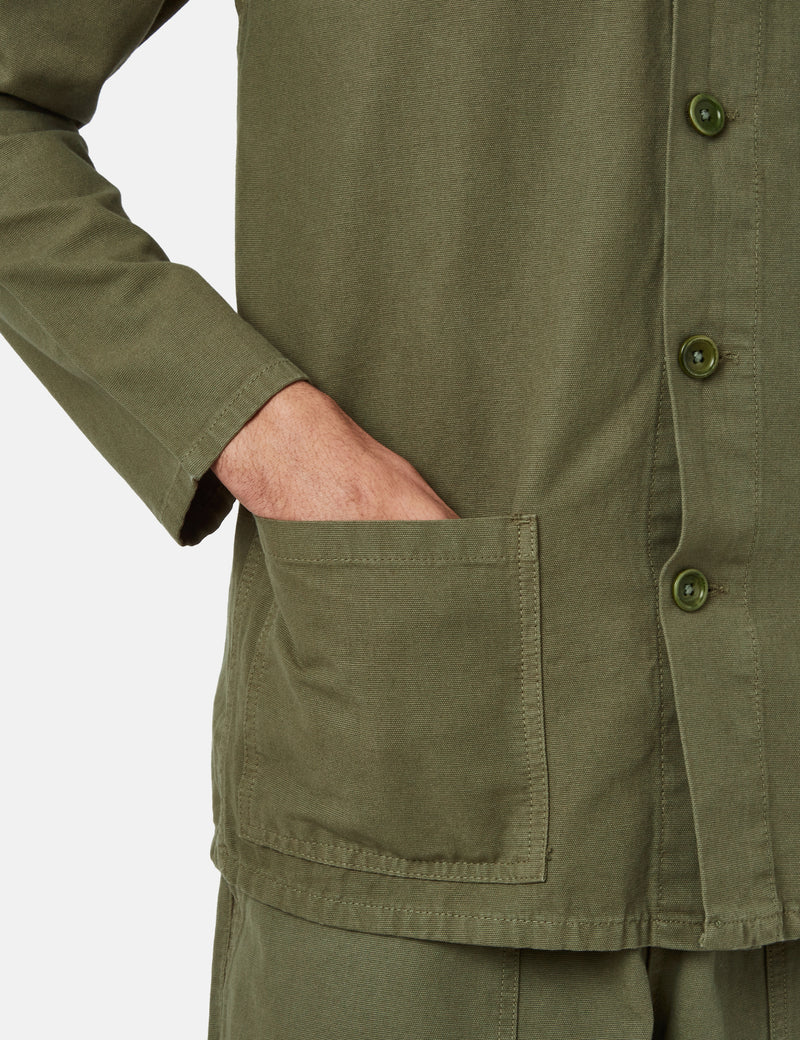 Service Works Coverall Jacket (Canvas) - Olive Green