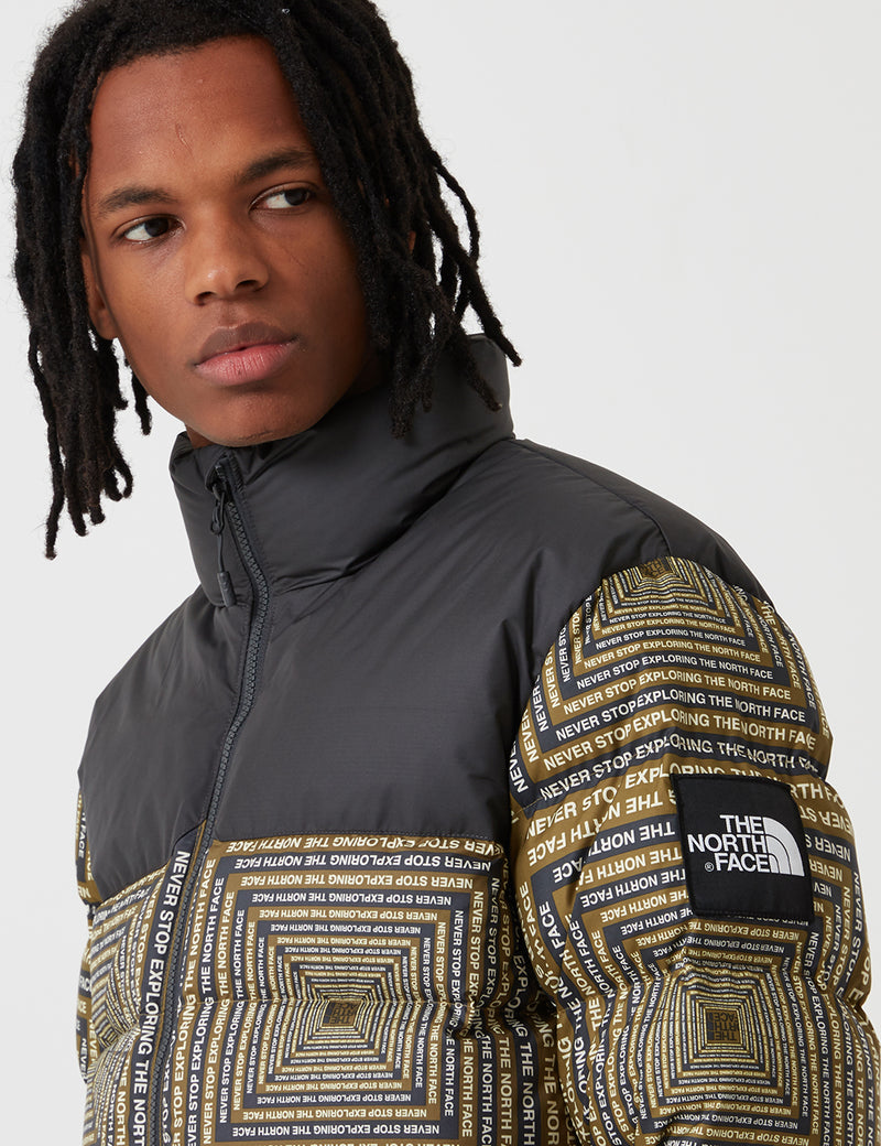 North Face 1992 Nuptse Capsule Print Jacket - Green | URBAN EXCESS