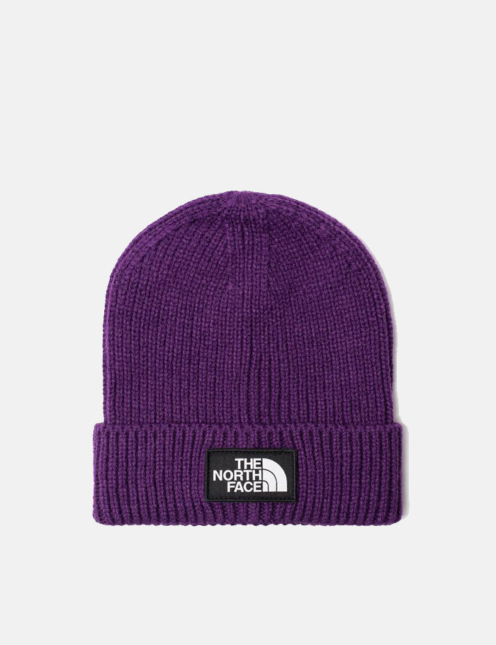 North Face Logo Box Cuff Beanie Hat - Hero Purple