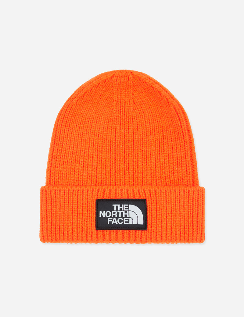 North Face Logo Box Cuff Beanie - Persian Orange