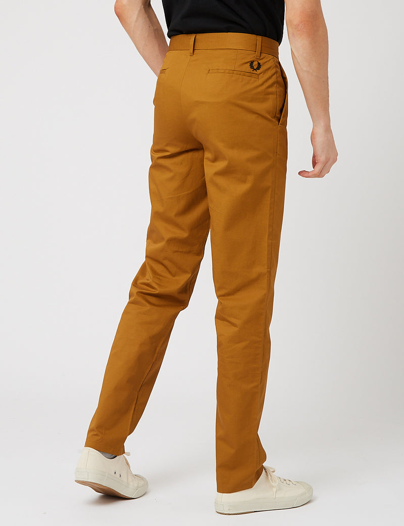 Fred Perry Classic Twill Trousers - Dark Caramel Brown