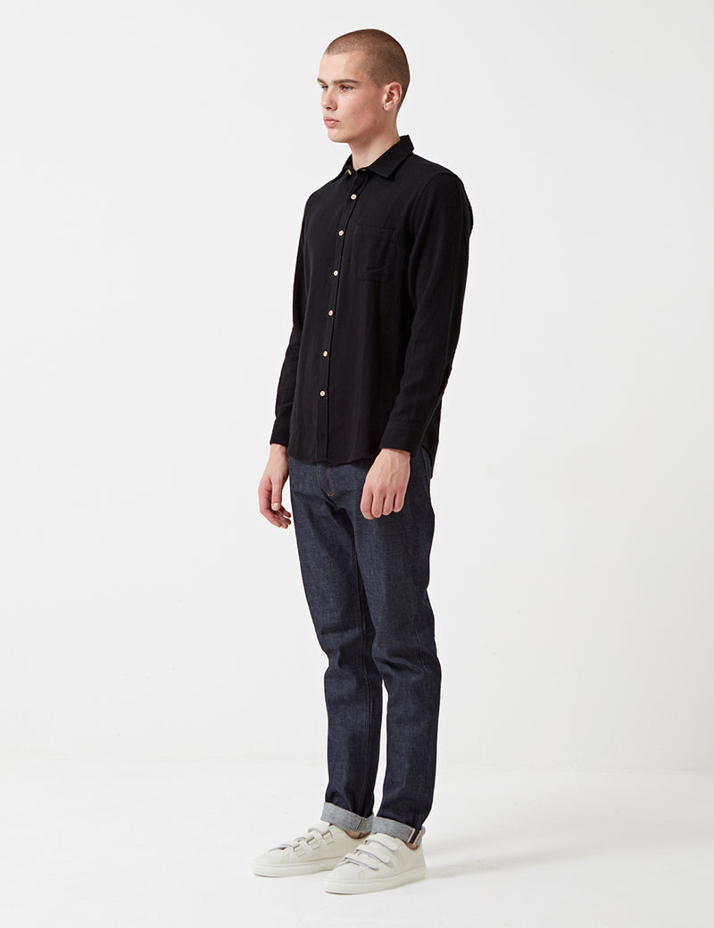 Portuguese Flannel Teca Shirt - Black